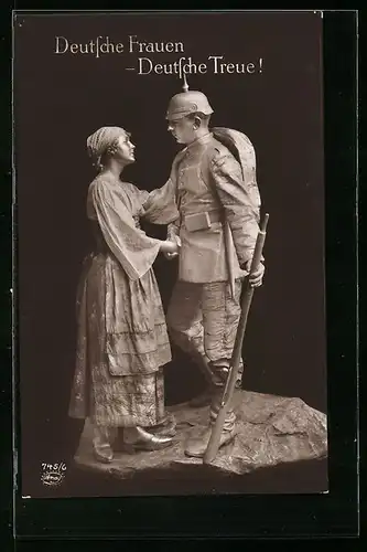 AK Soldat mit Geliebter, Deutsche Frauen - Deutsche Treue