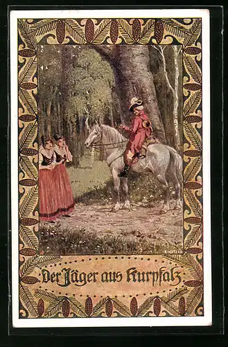 Künstler-AK Ernst Kutzer: Der Jäger aus Kurpfalz