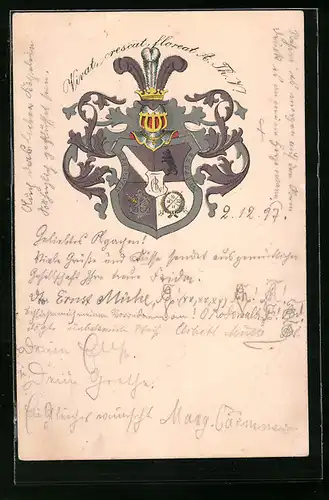 AK Studentenwappen - Vivat, crescat, floreat A. Th. V !