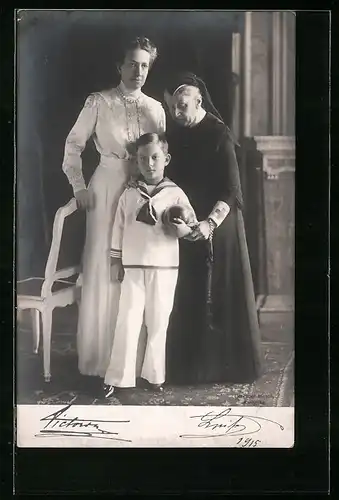 AK Grossherzogin Luise von Baden, mit dem Enkelsohn