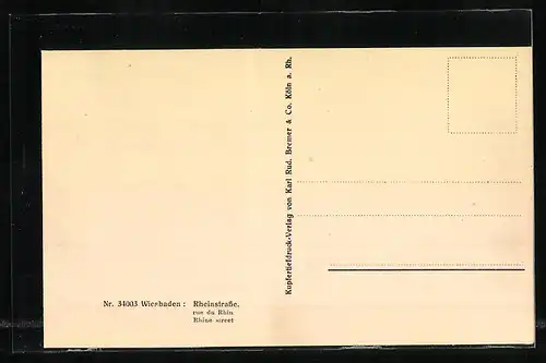 AK Wiesbaden, Strassenbahn in der Rheinstrasse