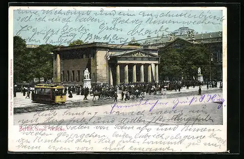 AK Berlin, Strassenbahn an der Neue Wache