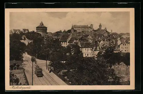 AK Nürnberg, Hallertorpartie mit Strassenbahn