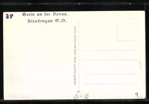 AK Grein an der Donau /Strudengau, Strassenpartie mit Georg Laimer`s Gasthof zum goldenen Löwen, Geschäften und Brunnen