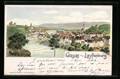 Lithographie Laufenburg, Teilansicht