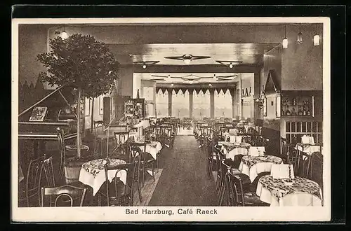 AK Bad Harzburg, Cafe Raeck, Wilhelmstrasse 52 c, Innenansicht