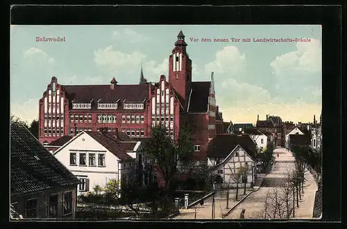 AK Salzwedel, Vor dem neuen Tor mit Landwirtschafts-Schule