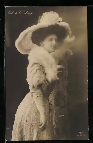AK Schauspielerin Edith Whitney mit grossem Hut