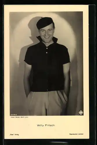 AK Schauspieler Willy Fritsch mit Mütze