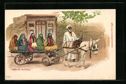 Lithographie Ägypten, Visite de cimitière