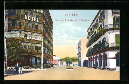 AK Port-Said, Rue de l`Eastern Exchange, Strassenpartie