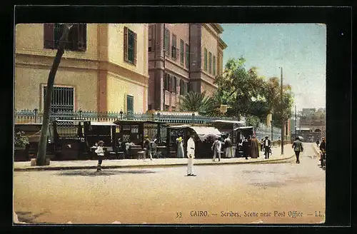 AK Cairo, Scribes, Scene near Post Office