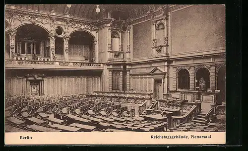 AK Berlin, Plenarsaal im Reichstagsgebäude