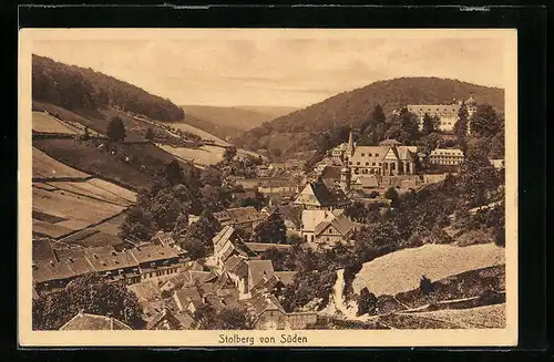 AK Stolberg, Totale von Süden aus gesehen