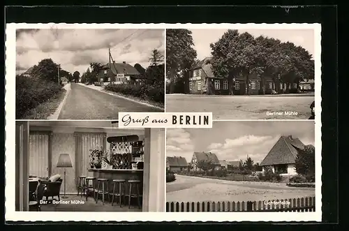 AK Berlin /Kr. Segeberg, Gasthaus Berliner Mühle, Inneres Bar, Lichterfelde