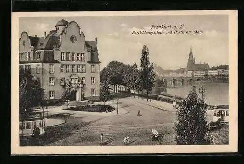 AK Frankfurt-Eschersheim, Fortbildungsschule und Partie am Main