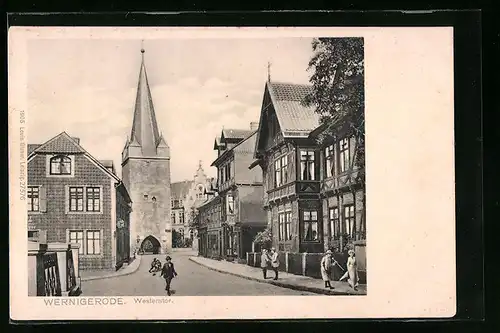 AK Wernigerode, Passanten am Westerntor