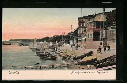 AK Sassnitz, Strandpromenade und Segelboote