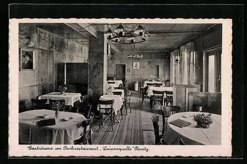 AK Paretz b. Ketzin, Innenansicht der Gasträume im Parkrestaurant Luisenquelle