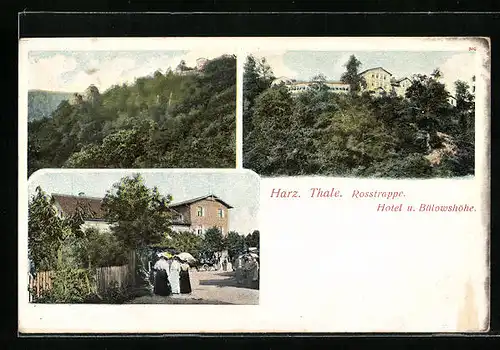 AK Thale /Harz, Hotel Rosstrappe u. Bülowshöhe, Mehrfachansicht