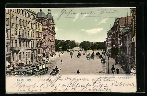 AK Hamburg-Neustadt, Partie in der Dammtorstrasse mit Hauptpost