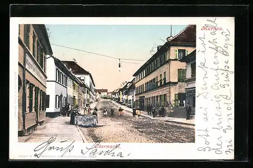 AK Murnau, Obermarkt mit Passanten