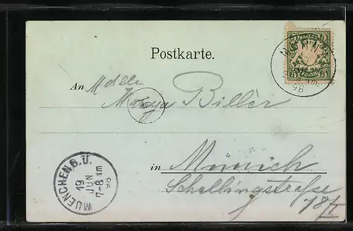 Mondschein-AK Murnau, Häuser im Stadtkern