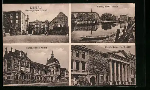 AK Dessau, Herzogliches Schloss, Hoftheater, Palais