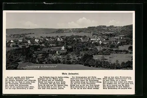 AK Steinenberg b. Schorndorf, Panorama mit Heimatlied
