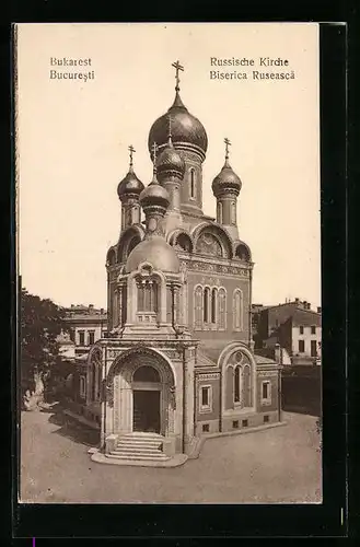 AK Bukarest, Russische Kirche, Biserica Ruseasca