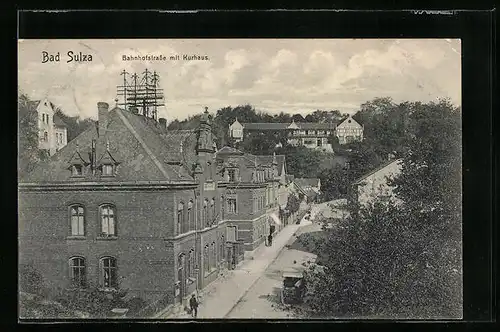 AK Bad Sulza, Bahnhofstrasse mit Kurhaus