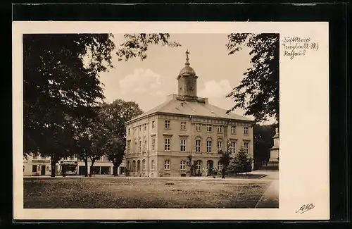 AK Templin /Mark, Rathaus und Lebensmittelgeschäft