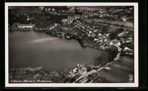AK Mirow i. Meckl., Totalansicht vom Flugzeug aus