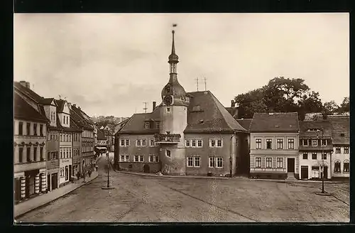 AK Apolda, Markt mit Uhrenturm