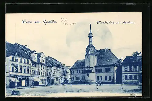 AK Apolda, Marktplatz mit Rathaus