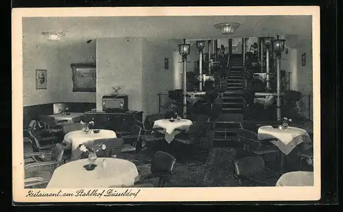 AK Düsseldorf, Restaurant am Stahlhof, Kasernenstrasse, Innenansicht