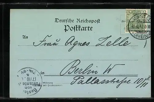 Mondschein-AK Mainz, Fassade des Herzoglichen Schlosses