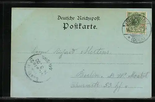 Mondschein-AK Bad Freienwalde, Blick auf den Baa-See