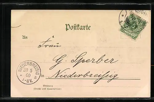 Künstler-AK Düsseldorf, Ansicht des Kriegerdenkmals