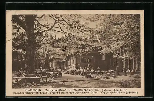 AK Brotterode 7Thüringen, Waldschänke Dreiherrenstein, Inh. Fritz hertel