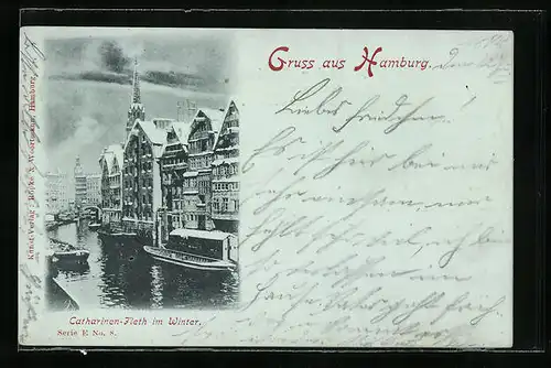AK Hamburg, Catharinen-Fleht im Winter