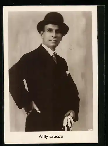 AK Schauspieler Willy Cracow mit Melone