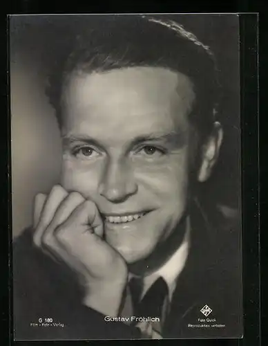AK Schauspieler Gustav Fröhlich mit aufgestütztem Kopf
