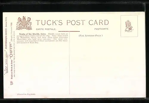 Künstler-AK Cairo, Tombs of the Khalifs