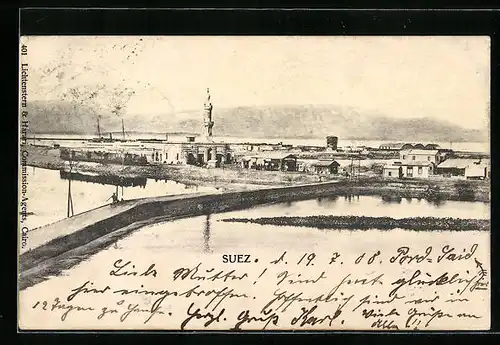 AK Suez, Panorama aus der Vogelschau