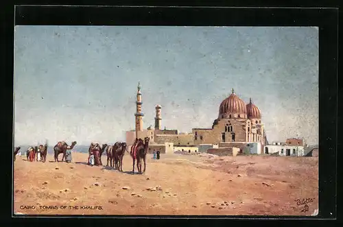 Künstler-AK Cairo, Tombs of the Khalifs