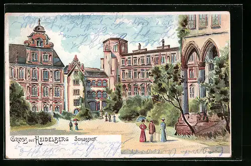 Lithographie Heidelberg, Schlosshof