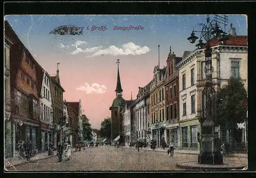 AK Oldenburg i. Grossh., Partie in der Langestrasse mit Blick auf die Kirche