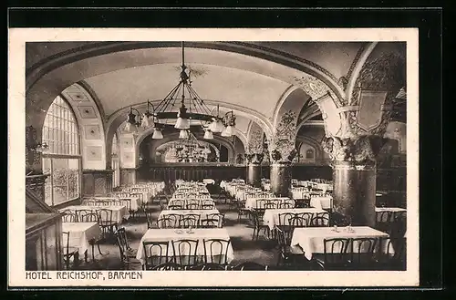 AK Barmen, Hotel Reichshof, Innenansicht