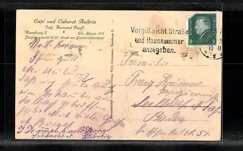 AK Hamburg-Neustadt, Café und Cabaret Austria, Zeughausmarkt 35 /37